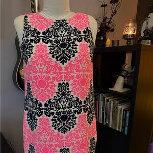 Monteau Pink and Black Patterned Mini Dress